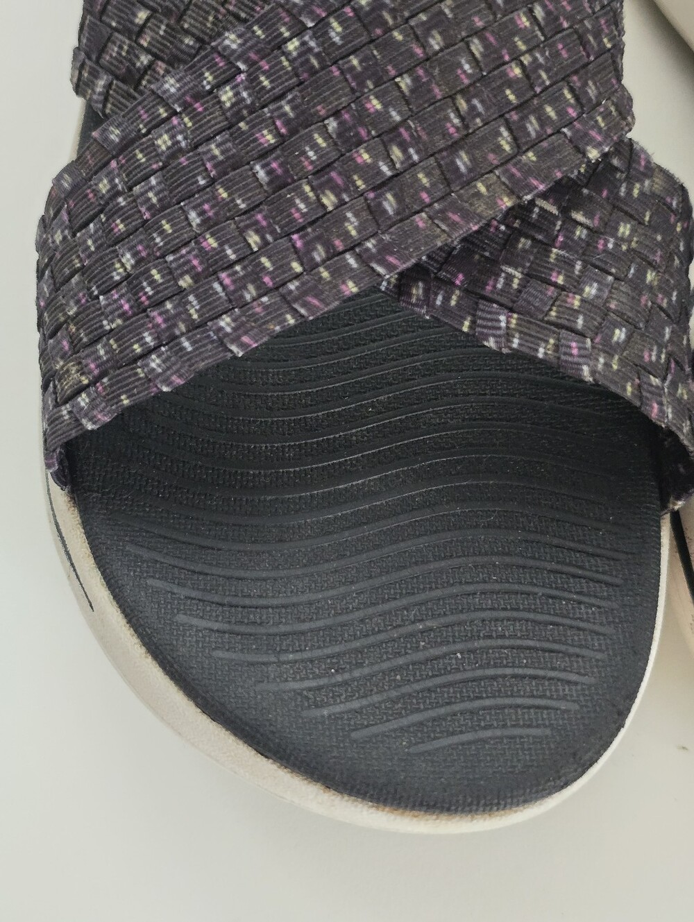 Skechers Women's Black and Purple Crossband Slide Sandals - Picture 7 of 16